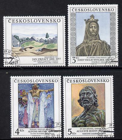 Czechoslovakia 1990 Art (25th issue) set of 4 fine cds used, SG 3044-47, stamps on arts, stamps on rodin