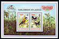 Solomon Islands 1997 Christmas & Bangkok '97 perf m/sheet containing 2 values unmounted mint, SG MS 902, stamps on christmas, stamps on birds, stamps on butterflies, stamps on stamp exhibitions