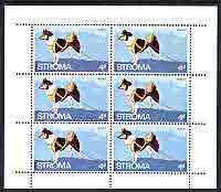 Stroma 1969 Dogs 4d (Husky) complete perf sheetlet of 6 unmounted mint, stamps on dogs