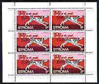 Stroma 1969 Dogs 5d (Dalmation) complete perf sheetlet of 6 with 'Europa 1969' opt unmounted mint, stamps on dogs, stamps on europa