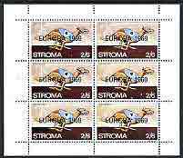 Stroma 1969 Dogs 2s6d (Greyhound) complete perf sheetlet of 6 with 'Europa 1969' opt unmounted mint, stamps on dogs, stamps on europa