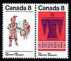 Canada 1976 Canadian Indians (Algonkians) 8c se-tenant pair unmounted mint, SG 733a, stamps on cultures, stamps on indians, stamps on costumes