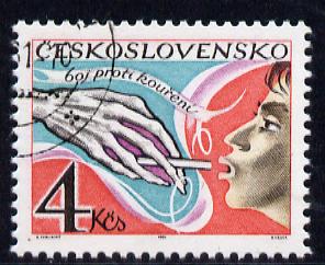 Czechoslovakia 1981 Anti Smoking Campaign fine cds used, SG 2598, stamps on smoking, stamps on drugs, stamps on tobacco