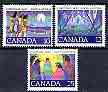 Canada 1977 Christmas (Canadas First Carol) set of 3 unmounted mint, SG 895-97, stamps on christmas, stamps on indians