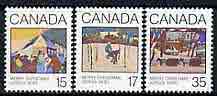 Canada 1980 Christmas (Paintings) set of 3 unmounted mint, SG 993-95, stamps on , stamps on  stamps on christmas, stamps on  stamps on arts