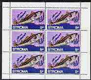 Stroma 1969 Fish 5d (Haddock) with Europa 1969 opt complete perf sheetlet of 6 values unmounted mint, stamps on fish, stamps on europa, stamps on 