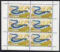 Stroma 1969 Fish 4d (Eel) with 'Europa 1969' opt complete perf sheetlet of 6 values unmounted mint, stamps on fish, stamps on europa