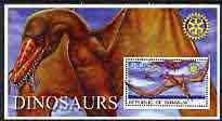 Somalia 2002 Dinosaurs perf s/sheet #6 (with Rotary Logo) fine cto used, stamps on dinosaurs, stamps on rotary