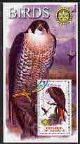 Somalia 2002 Birds of Prey perf s/sheet (with Rotary Logo) fine cto used, stamps on birds, stamps on birds of prey, stamps on falcons, stamps on kites