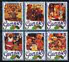 Guernsey 1997 Christmas - Teddy Bears perf set of 6 unmounted mint, SG 747-52, stamps on christmas, stamps on teddy bears