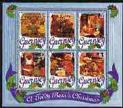 Guernsey 1997 Christmas - Teddy Bears perf m/sheet containing set of 6 values unmounted mint, SG MS 753, stamps on christmas, stamps on teddy bears
