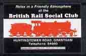 Match Box Label - British Rail Social Club (showing silhouette of steam loco in red) unused and pristine, stamps on railways