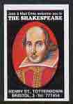 Match Box Label - The Shakespeare, Tottenham (showing portrait of Shakespeare) unused and pristine, stamps on personalities, stamps on shakespear, stamps on literature