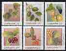 Zimbabwe 1991 Wild Fruits perf set of 6 unmounted mint, SG 810-15*, stamps on fruit, stamps on food, stamps on scots, stamps on scotland