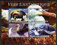 Congo 2004 Birds - Vers L'Antarctique perf sheetlet containing 4 values fine cto used, stamps on birds, stamps on polar