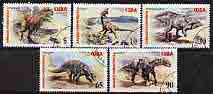 Cuba 2005 Dinosaurs perf set of 5 cto used, stamps on dinosaurs