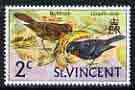 St Vincent 1970-71 Antillean Bullfinches 2c from def set unmounted mint, SG 287, stamps on birds, stamps on finches