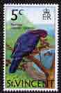 St Vincent 1970-71 Red-Necked Pigeon 5c (chalky paper) from def set unmounted mint, SG 290, stamps on birds, stamps on pigeons