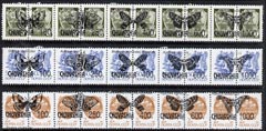 Chuvashia Republic - Butterflies opt set of 15 values each design opt'd on pair of Russian defs (Total 30 stamps) unmounted mint, stamps on butterflies
