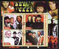Chad 2003 Legendary Pop Groups - Bee Gees perf sheetlet containing 4 values fine cto used, stamps on personalities, stamps on entertainments, stamps on music, stamps on pops, stamps on rock