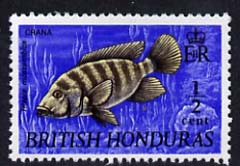 British Honduras 1969-72 Mouthbrooder Fish 1/2c (blue background) unmounted mint, SG 276, stamps on , stamps on  stamps on fish, stamps on  stamps on marine life