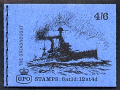 Great Britain 1968-70 Ships - Dreadnought 4s6d booklet (July 1969) complete and fine SG LP52, stamps on ships