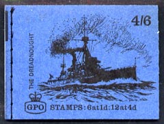 Great Britain 1968-70 Ships - Dreadnought 4s6d booklet (Sept 1969) complete and fine SG LP53, stamps on ships