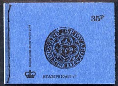 Great Britain 1973-74 British Coins #2 - Silver Groat 35p booklet (June 1974) complete and fine, SG DP3, stamps on coins