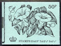 Great Britain 1971-72 British Flowers #1 - Bindweed 50p booklet (Feb 1971) complete and fine, SG DT1, stamps on flowers