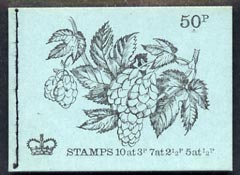 Great Britain 1971-72 British Flowers #4 - Hop 50p booklet (Nov 1971) complete and fine, SG DT4, stamps on flowers, stamps on beer, stamps on 