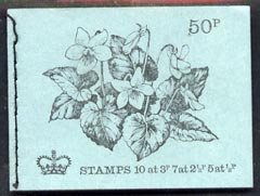 Great Britain 1971-72 British Flowers #5 - Common Violet 50p booklet (Feb 1972) complete and fine, SG DT5, stamps on flowers