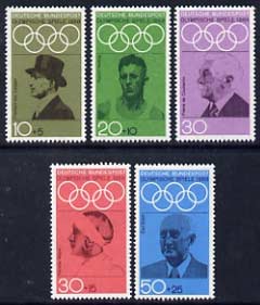Germany - West 1968 Olympic Games (1972) Promotion Fund (1st series) set of 5 unmounted mint, SG 1463-67, stamps on olympics, stamps on personalities, stamps on running, stamps on fencing