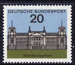 Germany - West 1964 Berlin Reichstag 20pf unmounted mint, from Capitals of the Federal Lands set of 12, SG 1335, stamps on architecture, stamps on  constitutions