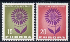 Germany - West 1964 Europa set of 2 unmounted mint, SG 1350-51, stamps on europa