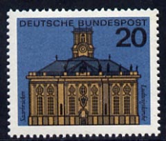 Germany - West 1964 Ludwig's Church Saarbrucken 20pf unmounted mint, from Capitals of the Federal Lands set of 12, SG 1340a, stamps on architecture