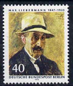 Germany - West 1972 125th Birth Anniversary of Max Liebermann (painter) unmounted mint, SG B422, stamps on arts