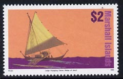 Marshall Islands 1993 Jaluit outrigger canoe $2 unmounted mint SG 510 (from Ships set of 52), stamps on ships