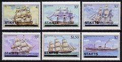 St Kitts 1980 Ships perf set of 6 unmounted mint, SG 42-47, stamps on ships