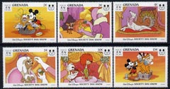 Grenada 1994 Chinese New Year - Year of the Dog short set of 6 to 15c unmounted mint, featuring Disney characters, SG 2762-67, stamps on , stamps on  stamps on disney, stamps on  stamps on dogs, stamps on  stamps on lunar, stamps on  stamps on lunar new year