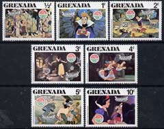 Grenada 1980 Christmas, short set of 7 to 10c featuring scenes from Walt Disney's 'Snow White' unmounted mint, SG 1100-06, stamps on disney, stamps on fairy tales, stamps on christmas