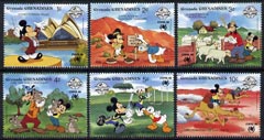 Grenada - Grenadines 1988 Sydpex '88 and 60th Birthday of Mickey Mouse short set to 10c featuring Mickey & friends in Australia unmounted mint, SG 1031-1036, stamps on disney, stamps on stamp exhibitions, stamps on opera, stamps on animals, stamps on ovine, stamps on sheep, stamps on koala, stamps on bears, stamps on camels, stamps on football, stamps on sport