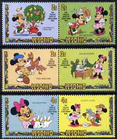 Lesotho 1982 Twelve Days of Christmas short set to 4s only unmounted mint, SG 523-28, stamps on , stamps on  stamps on disney, stamps on  stamps on christmas, stamps on  stamps on 