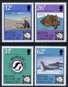 British Antarctic Territory 1991 Antarctic Treaty Anniversary set of 4 unmounted mint, SG 196-99, stamps on polar, stamps on maps, stamps on geology, stamps on animals, stamps on seals, stamps on whales