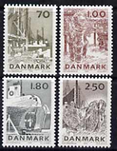 Denmark 1978 Fishing Industry set of 4 unmounted mint, SG 660-63, stamps on fishing, stamps on ships