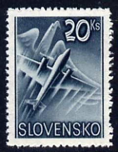 Slovakia 1939 Air Eagle & Aero A-204 20k green unmounted mint, SG 64, stamps on aviation, stamps on birds, stamps on birds of prey, stamps on eagles