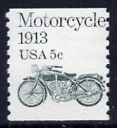 United States 1981 Pope motorcycle 5c coil stamp imperf x perf unmounted mint, SG 1870, stamps on motorbikes