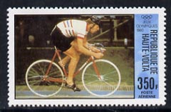 Upper Volta 1980 Cyclist 350f from Moscow Olympics set of 4 unmounted mint, SG 566, stamps on , stamps on  stamps on bicycles, stamps on  stamps on olympics