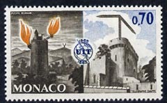 Monaco 1965 Roman Beacon & Chappes telegraph 70c unmounted mint, from ITU Centenary set, SG 823, stamps on , stamps on  itu , stamps on communications