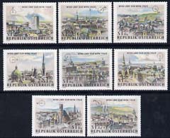 Austria 1964 WIPA Stamp Exhibition set of 8 unmounted mint, SG 1428-35, stamps on stamp exhibitions, stamps on architecture