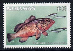 Bahamas 1986-90 Red Hind $10 (without imprint date) mmh, SG 773A, stamps on fish